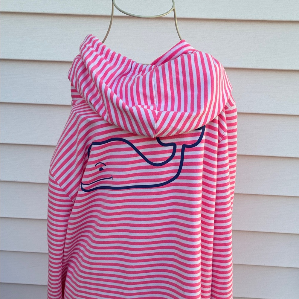Vineyard Vines Pink and White sweatshirt with hood - Picture 5 of 6